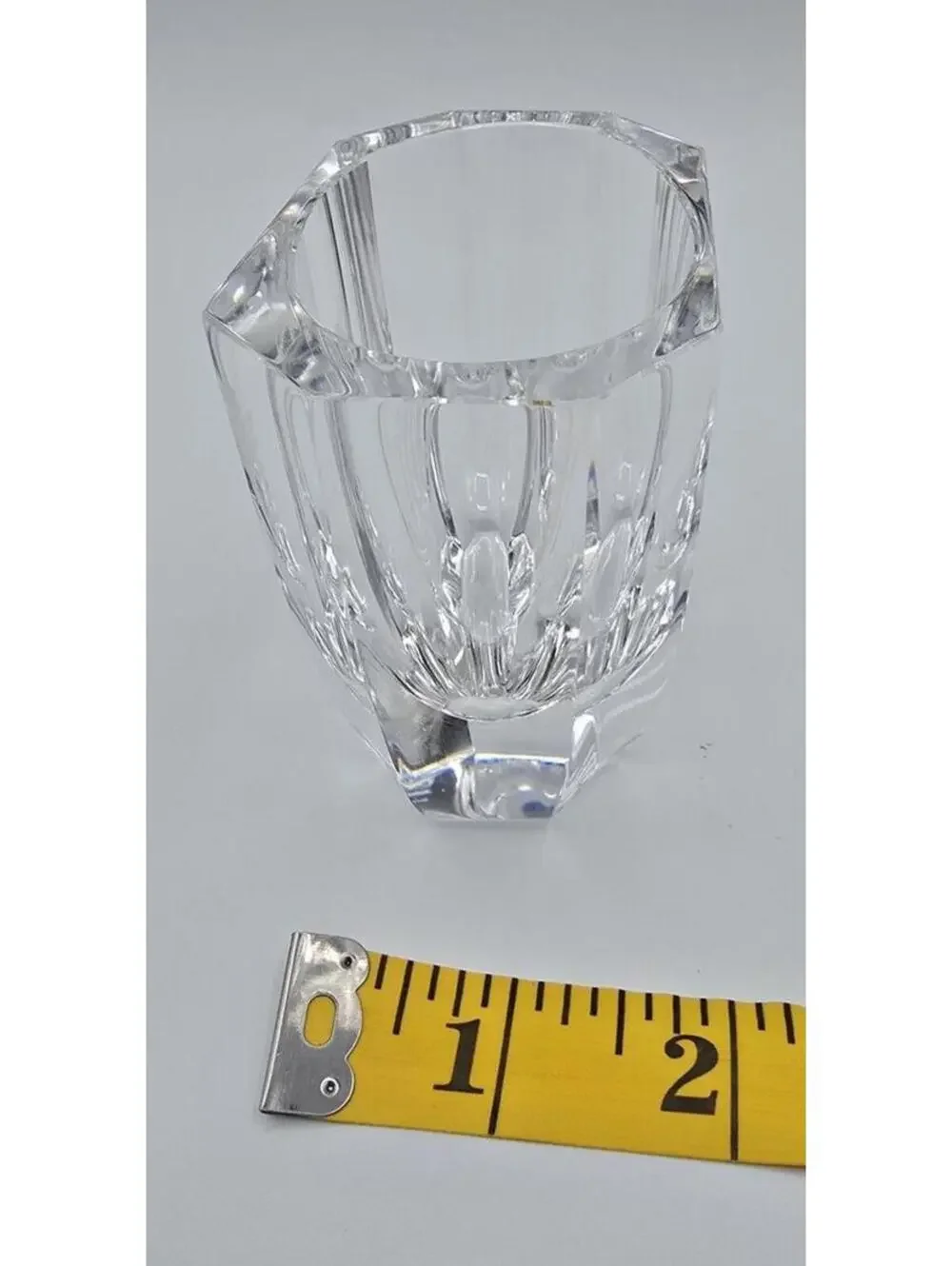 Vintage Signed Orrefors Sweden Crystal Birds Small Vase Bowl Etched Bird Motif
